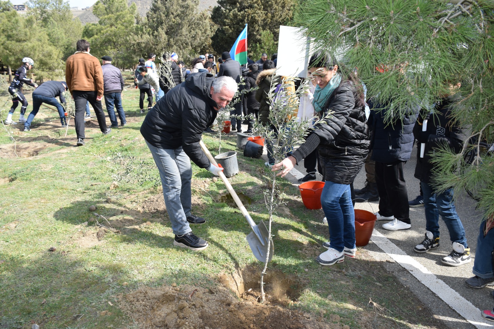 Ulu Öndər Heydər Əliyevin anadan olmasının 100 illiyinə həsr olunmuş ağacəkmə aksiyası keçirilib